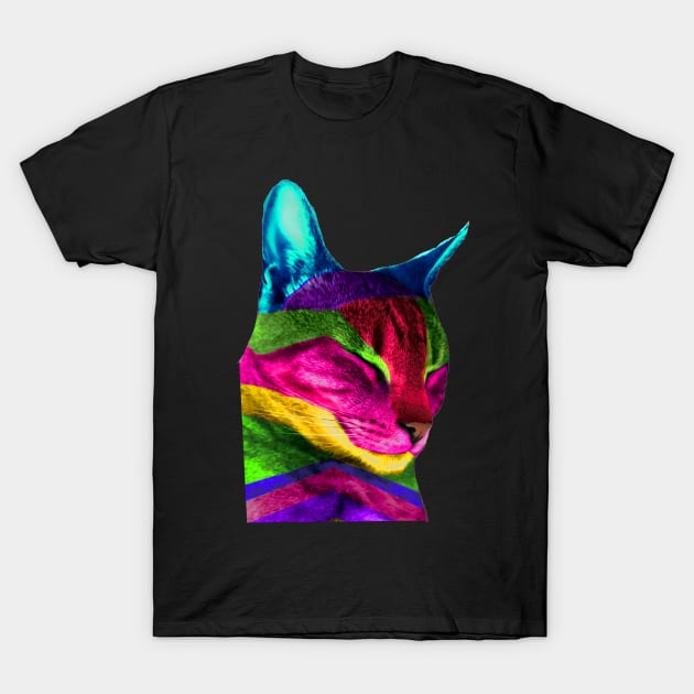 Multicolored Cat T-Shirt by Le Meyer DIGI DESIGNS